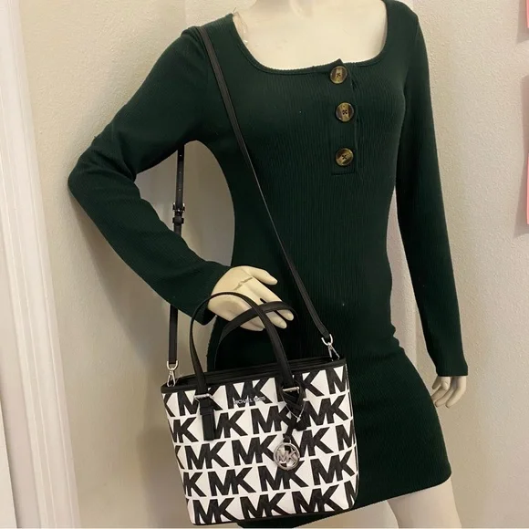 New Michael Kors jet set carryall xs tote convertible crossbody bag - Picture 10 of 13